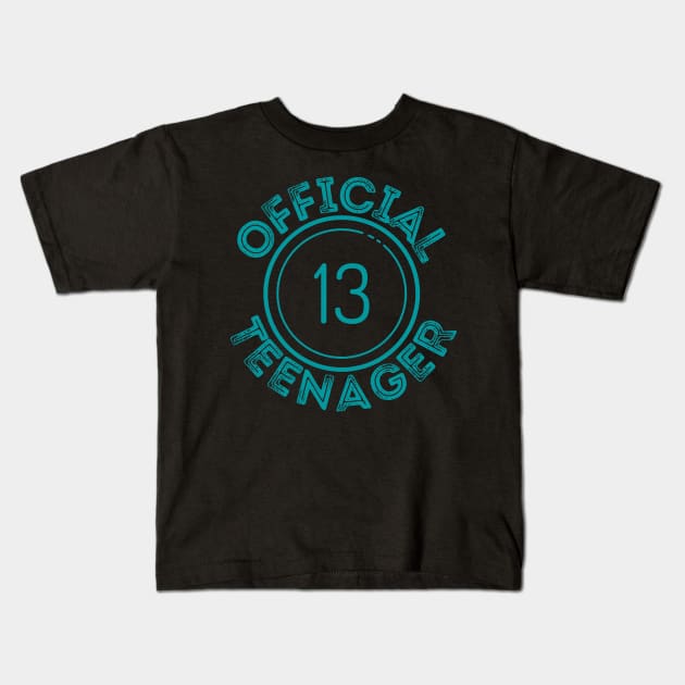 13 Official Teenager Distressed Font Kids T-Shirt by nathalieaynie